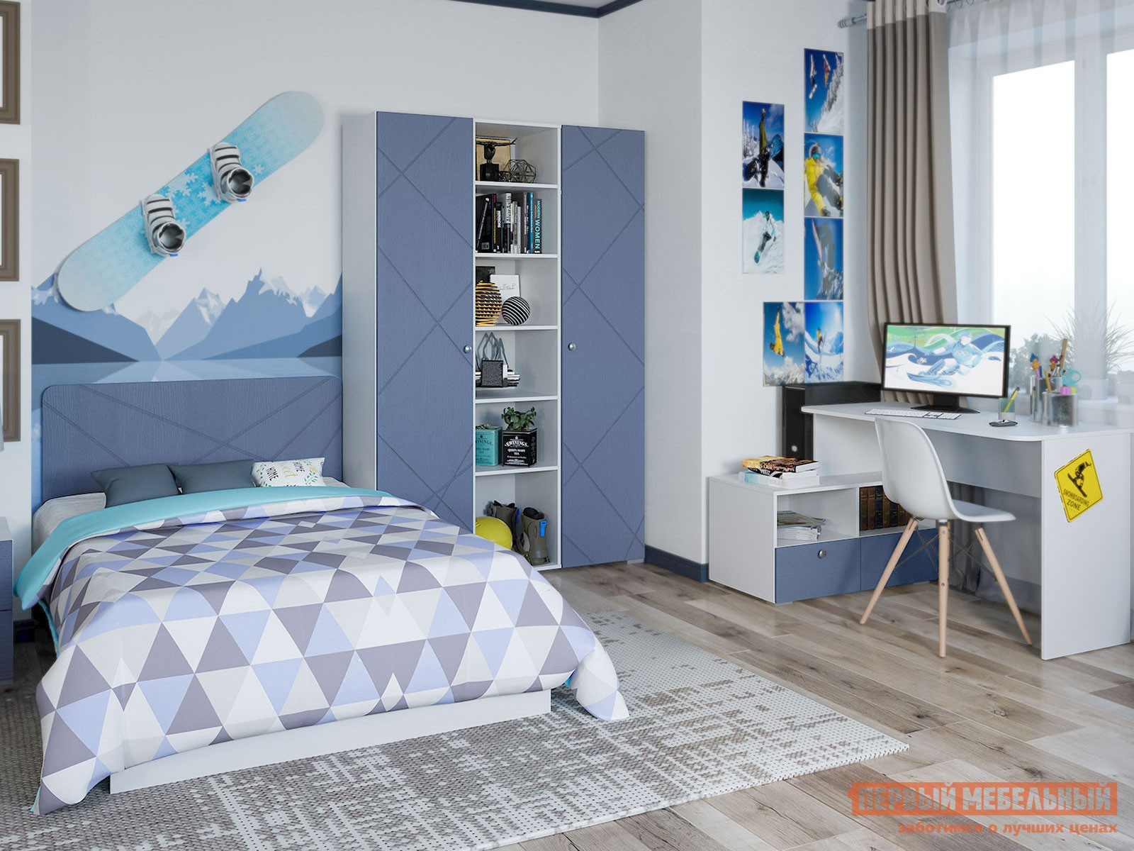 Комплект детской мебели  Абрис Белый / Дуб Адриатика