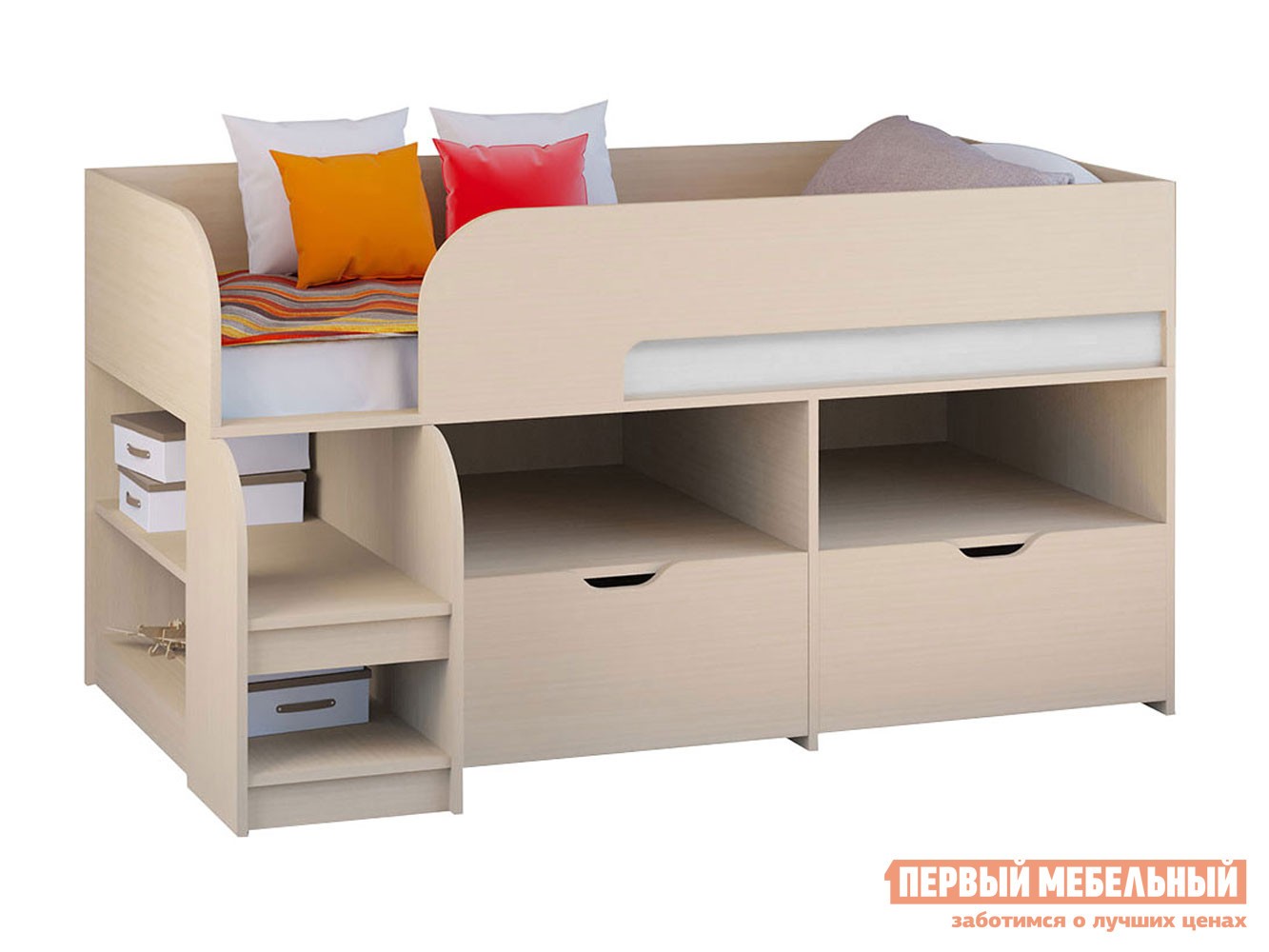 Кровать-чердак  Астра 9/6 Дуб Молочный
