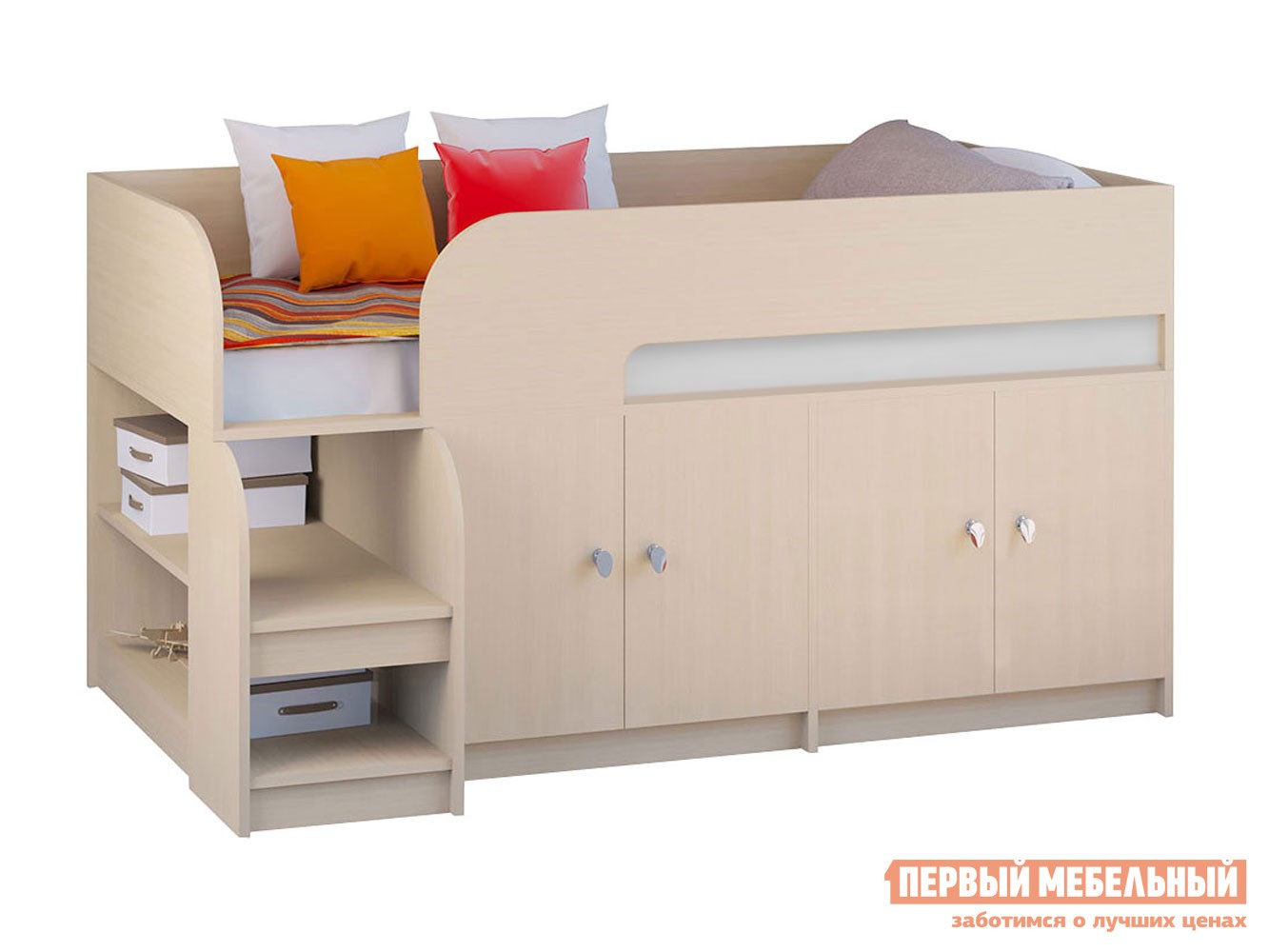 Кровать-чердак  Астра 9/2 Дуб Молочный