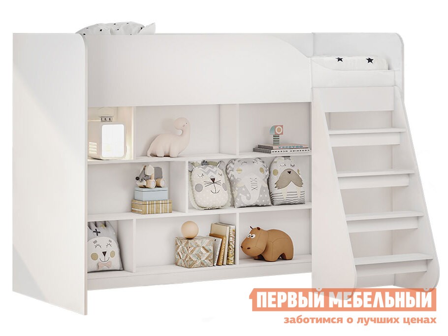 Кровать-чердак  Трио Белый