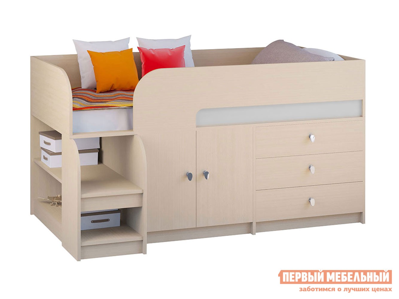 Кровать-чердак  Астра 9/1 Дуб Молочный