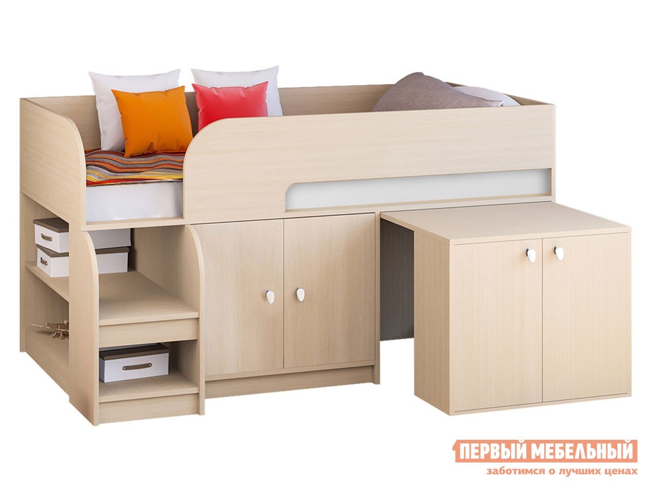 Кровать-чердак  Астра 9/8 Дуб Молочный