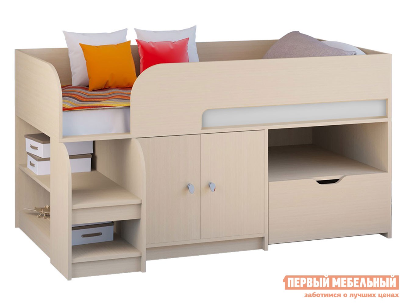 Кровать-чердак  Астра 9/4 Дуб Молочный