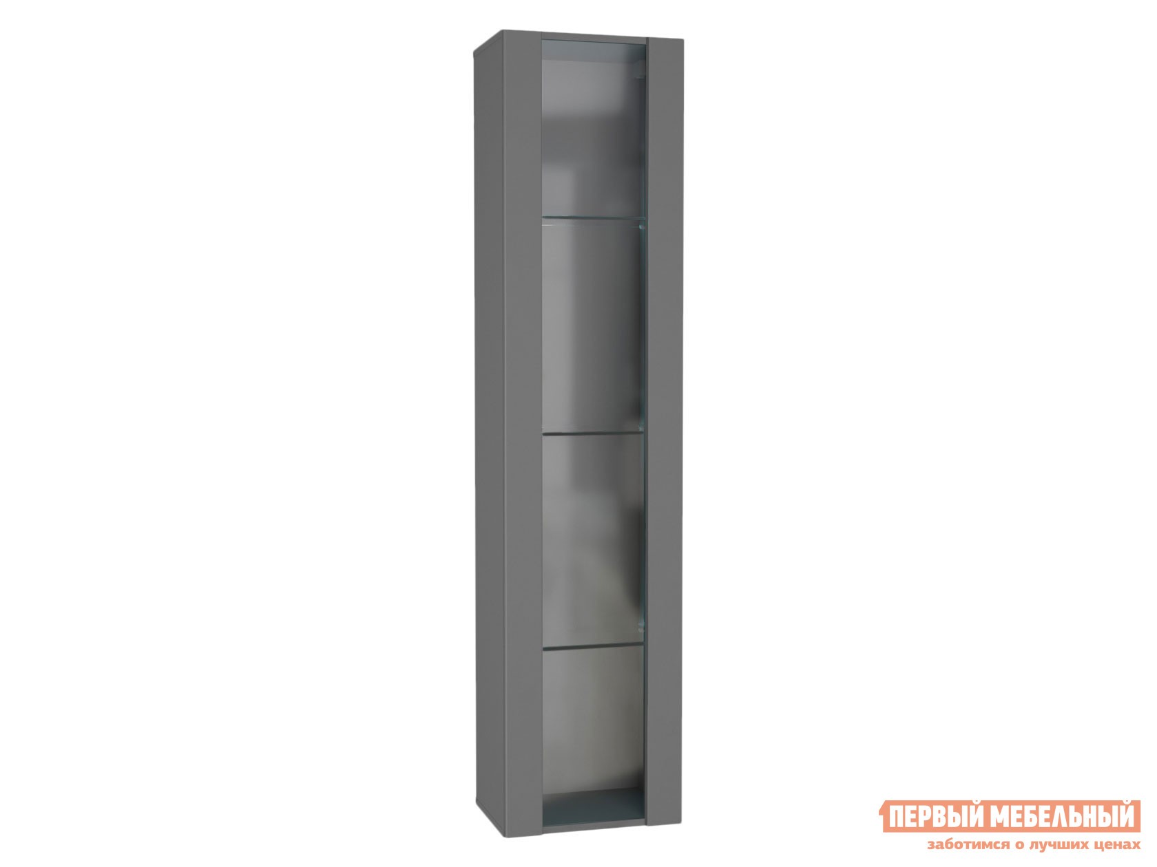 Шкаф-витрина  Поинт Серый графит / Стекло, Без блока питания