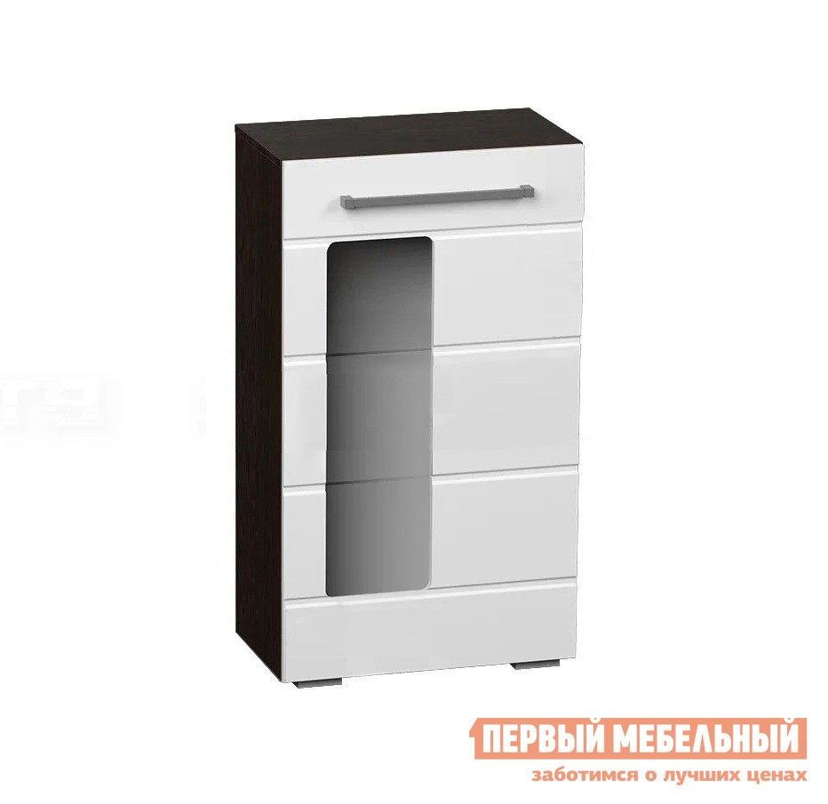 Шкаф-витрина  Милан Венге / Белый глянец