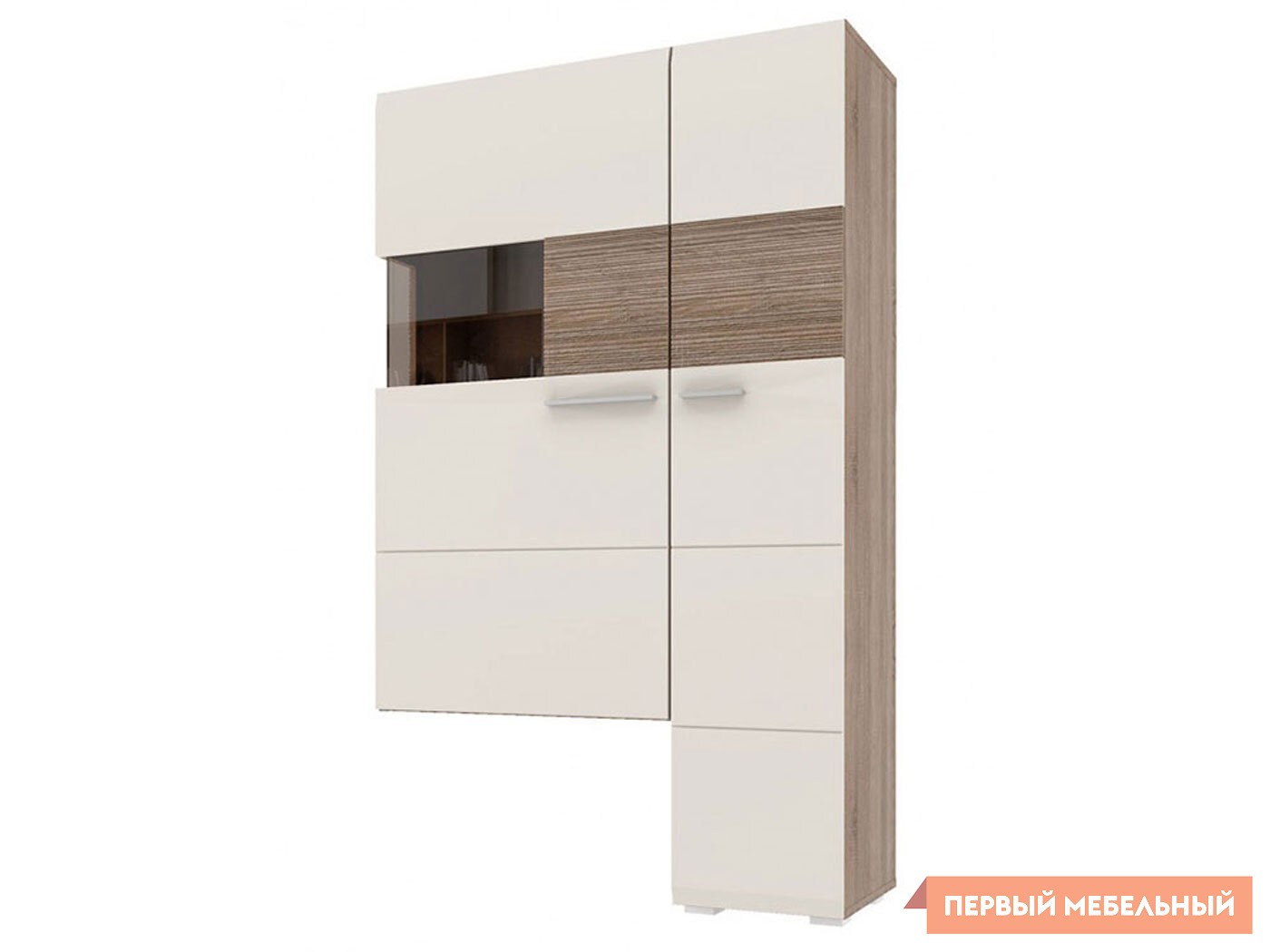 Шкаф-витрина  Мишель-3 Дуб Сонома трюфель / Латте