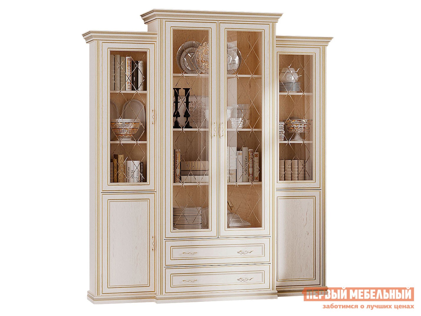 Шкаф-витрина  Венето Дуб молочный