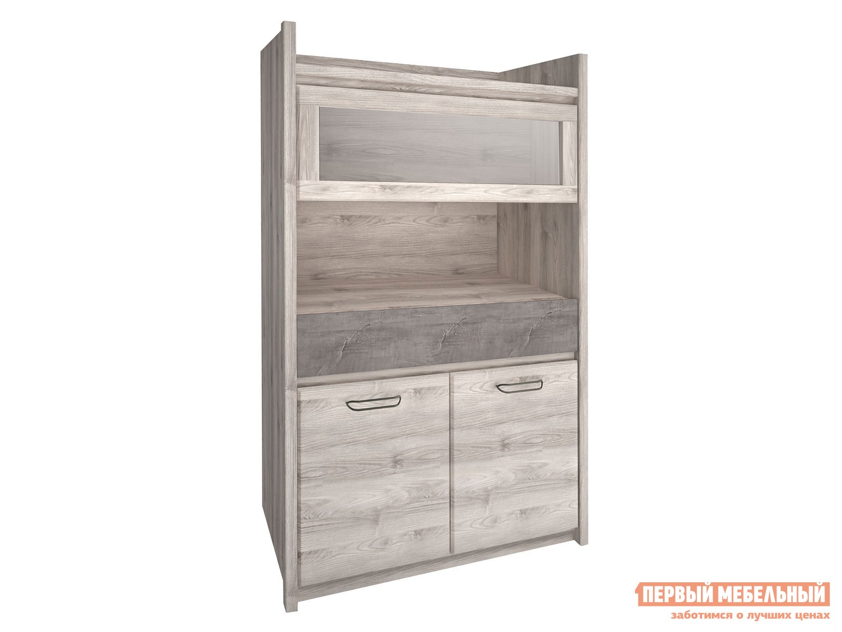 Шкаф-витрина  Джаз Каштан Найроби / Оникс, Без подсветки