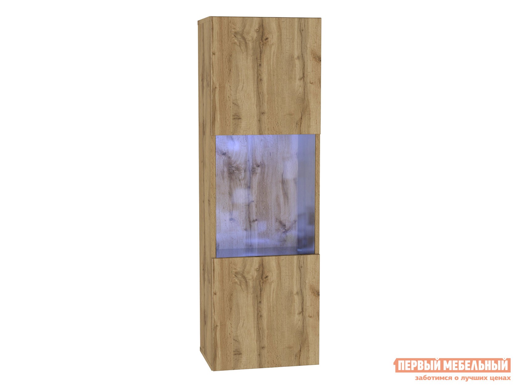 Шкаф-витрина  Поинт Дуб Вотан / Стекло, С блоком питания