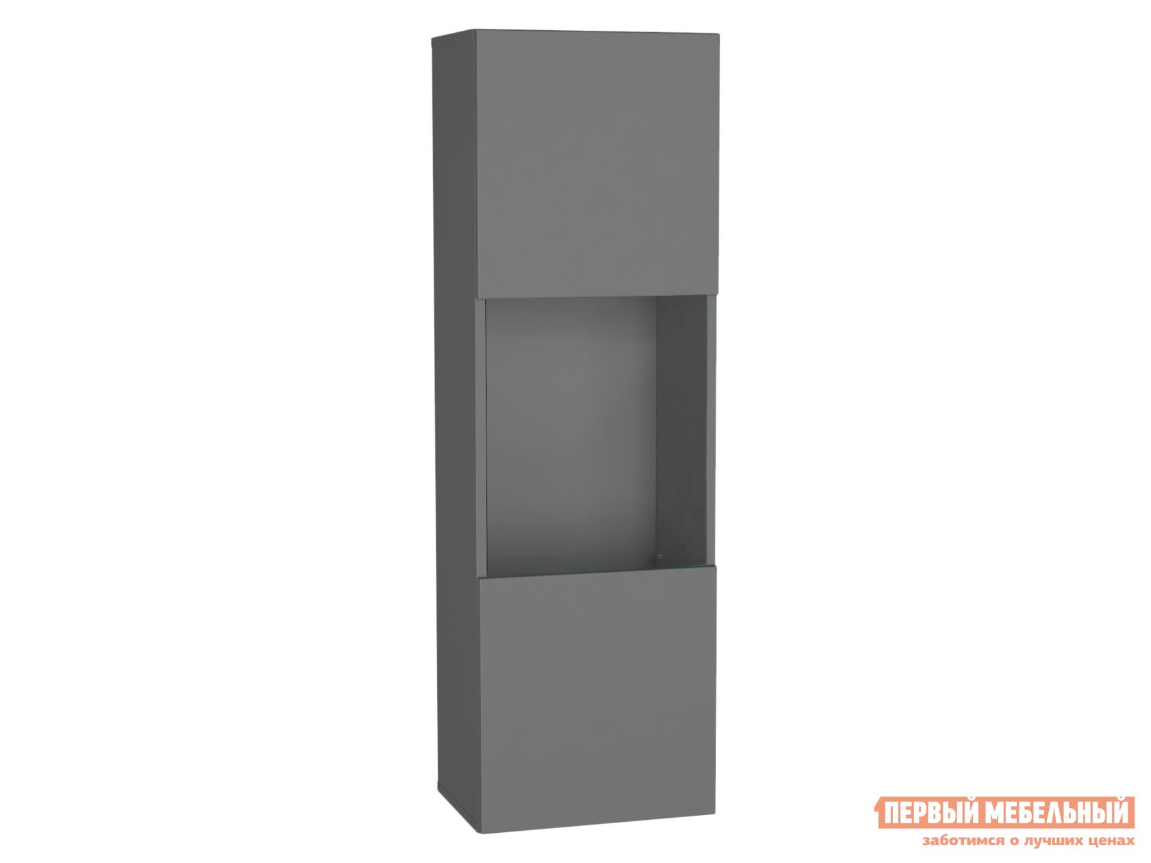 Шкаф-витрина  Поинт Серый графит / Стекло, Без блока питания