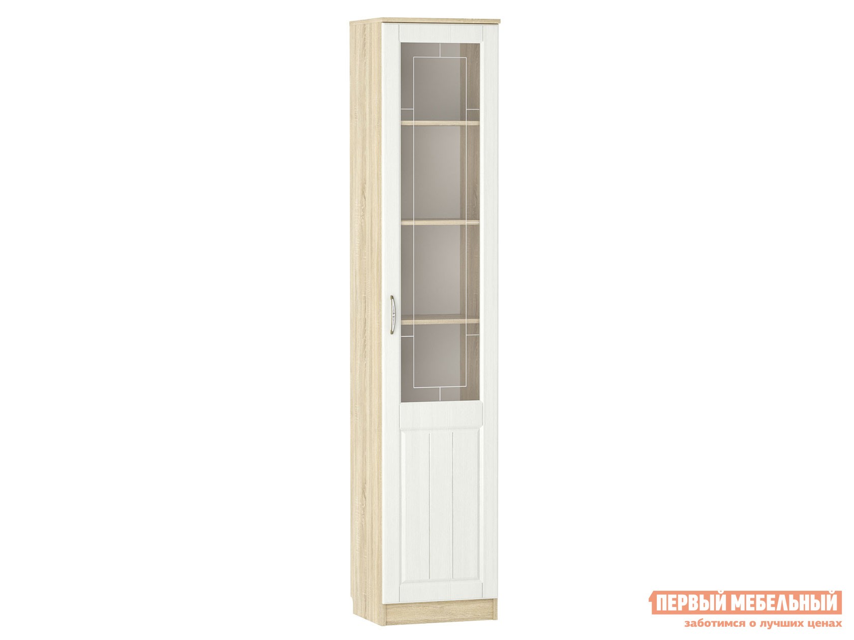 Шкаф-витрина  Оливия Лайт Дуб Сонома / Белое дерево, Правая