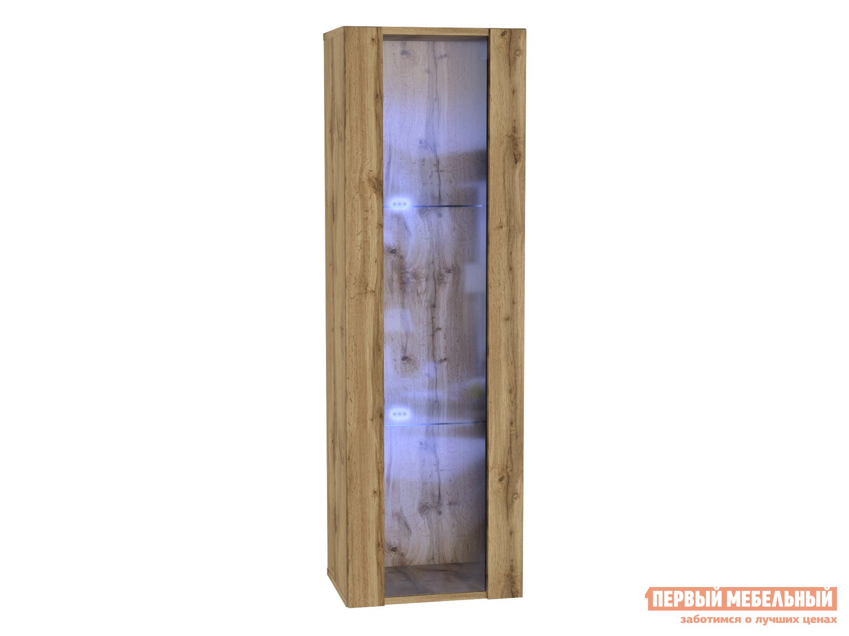 Шкаф-витрина  Поинт Дуб Вотан / Стекло, С блоком питания