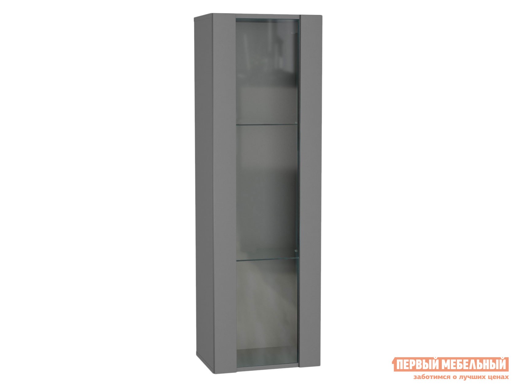 Шкаф-витрина  Поинт Серый графит / Стекло, Без блока питания
