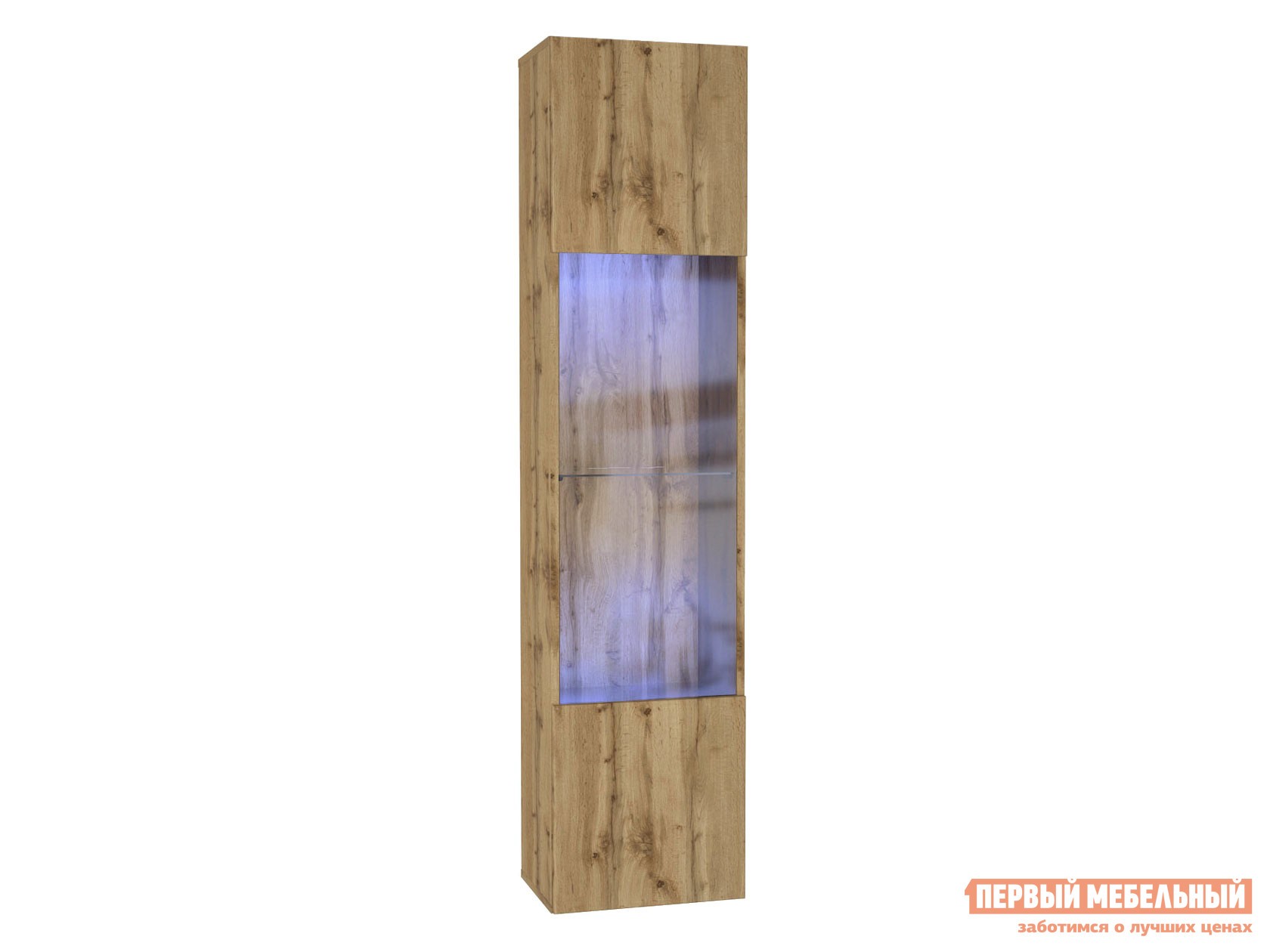 Шкаф-витрина  Поинт Дуб Вотан / Стекло, С блоком питания