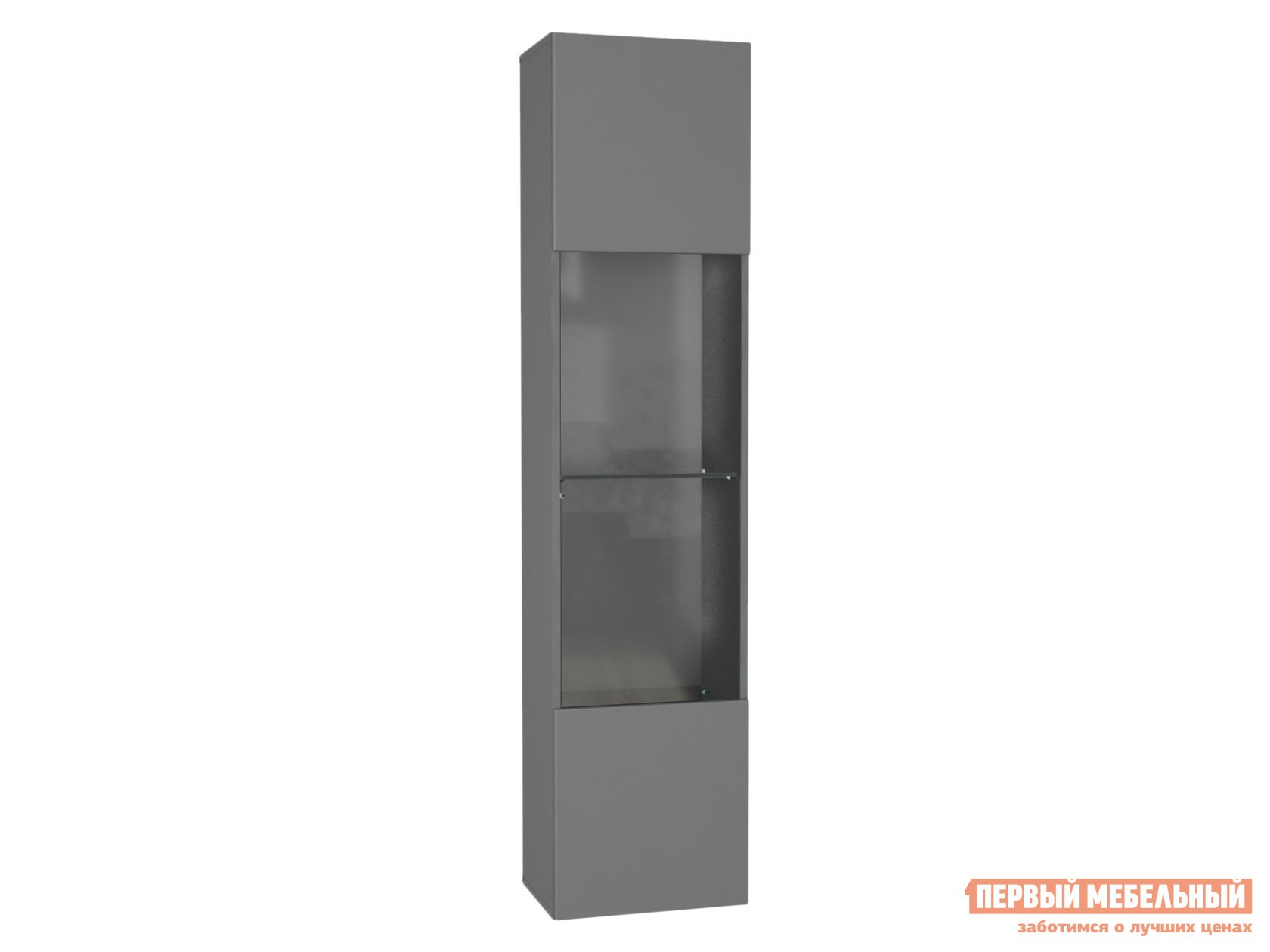 Шкаф-витрина  Поинт Серый графит / Стекло, Без блока питания
