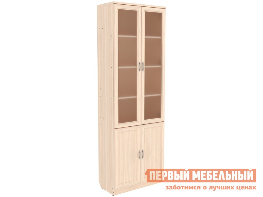 Шкаф-витрина  Мерлен Молочный дуб / Матовое стекло