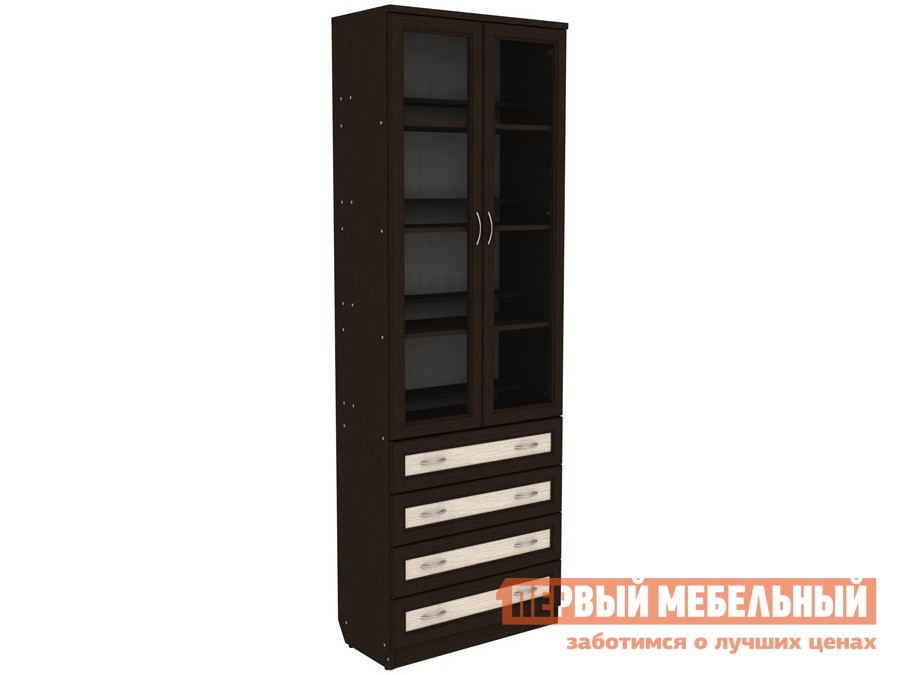 Шкаф-витрина  Мерлен Венге / Дуб Атланта