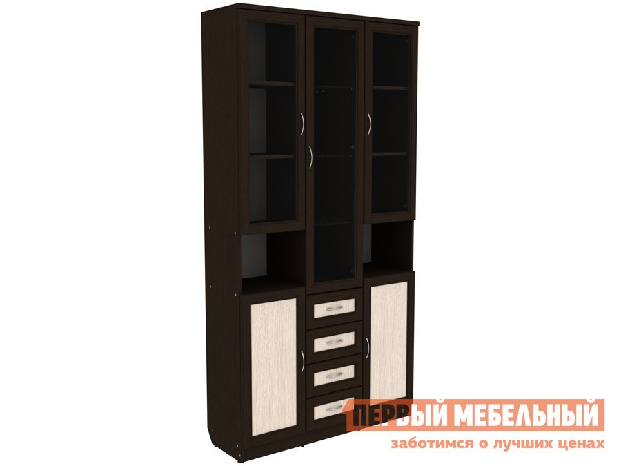 Шкаф-витрина  Мерлен Венге / Дуб Атланта