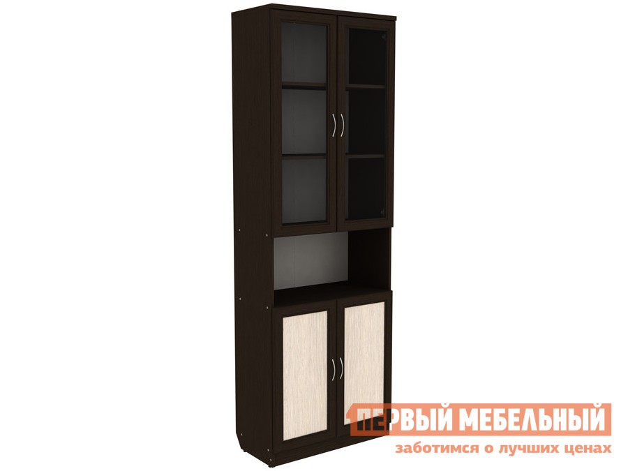 Шкаф-витрина  Мерлен Венге / Дуб Атланта