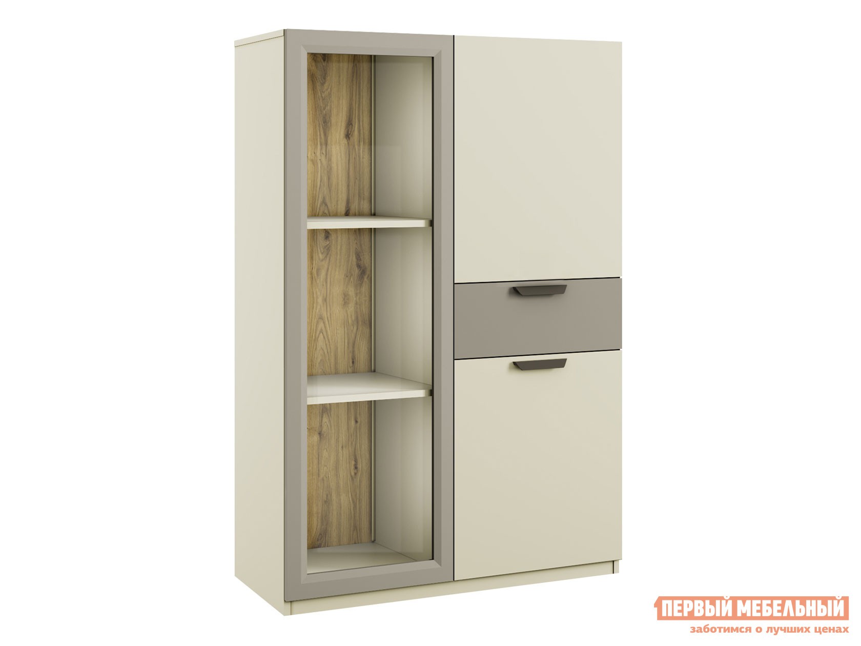 Шкаф-витрина  Модерн Персидский жемчуг / Ирландский ликер / Дуб Наварра