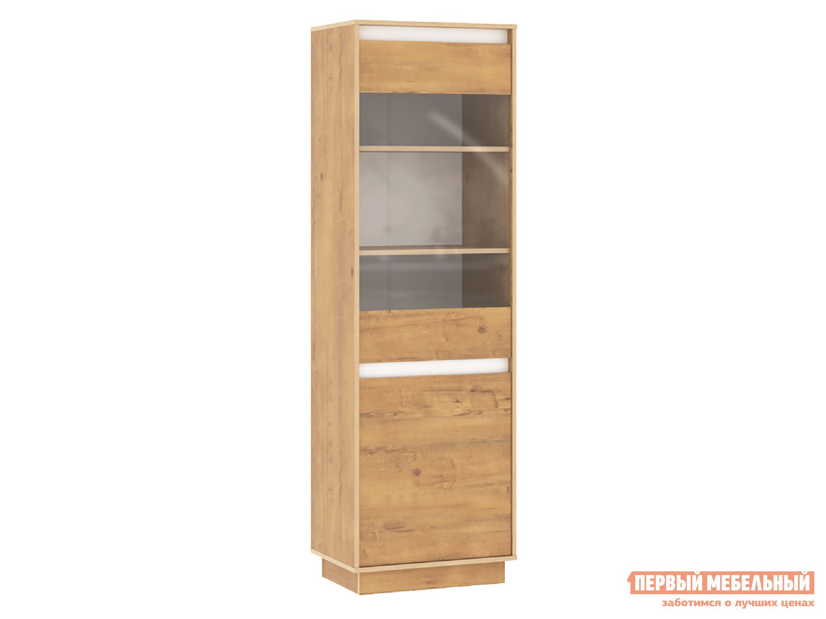 Шкаф-витрина  Вирджиния Дуб бунратти / Белый