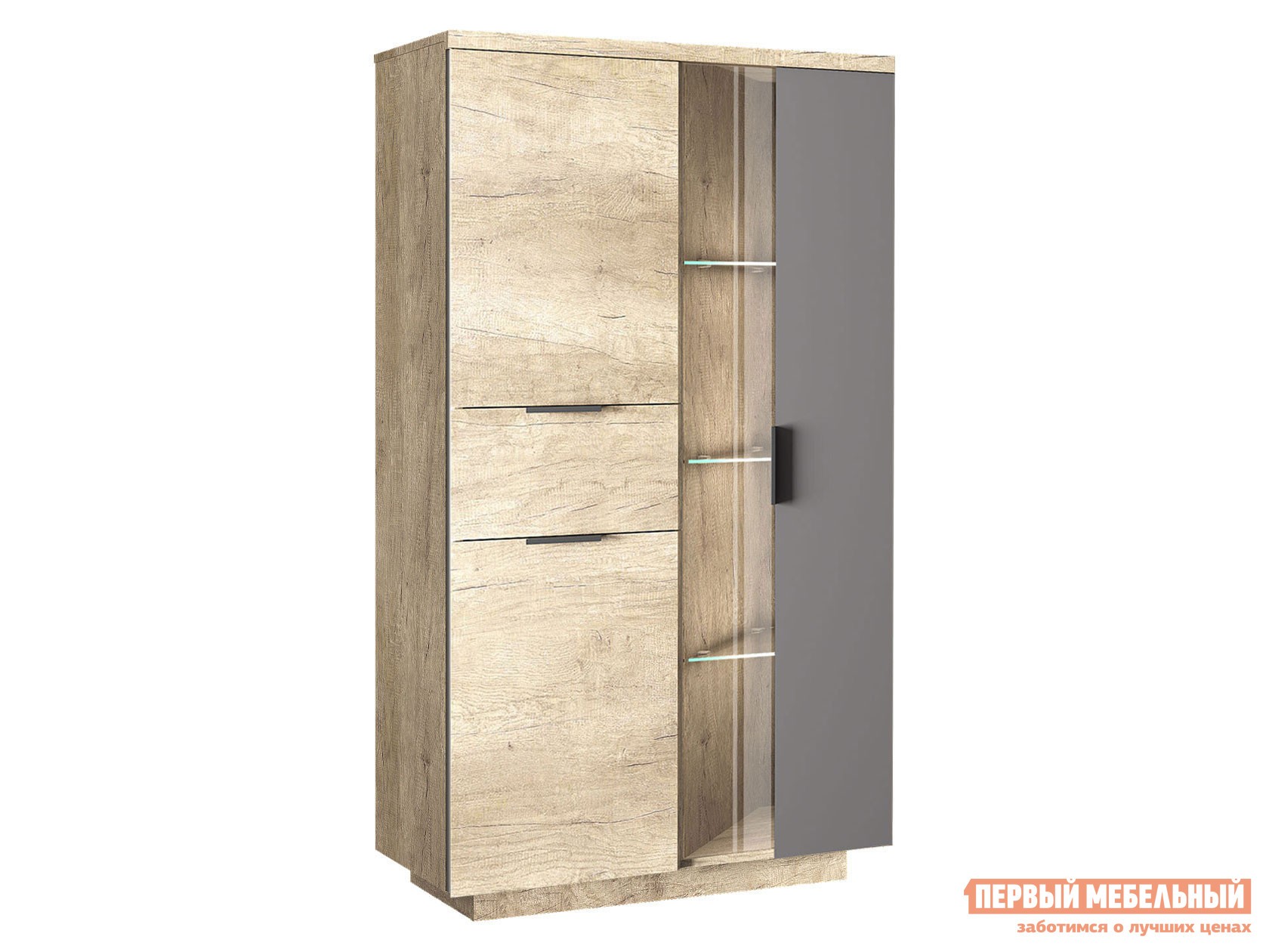 Шкаф-витрина  Брайс Дуб Каньон / Силк Шитаки