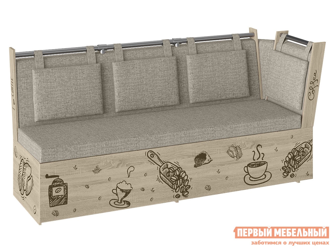 Кухонный диван  Роденго У Дуб сонома / Бежевый, ткань