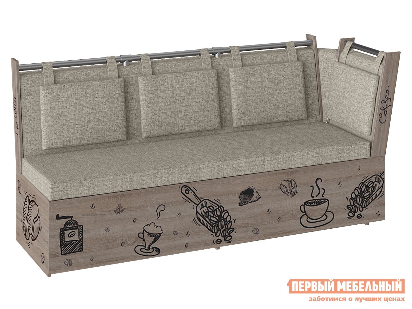 Кухонный диван  Роденго У Дуб сонома трюфель / Бежевый, ткань