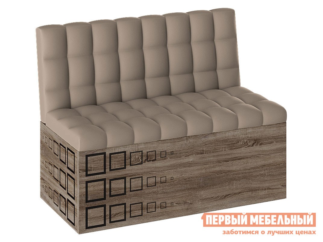 Кухонный диван  Денвер Дуб сонома трюфель / Серо-бежевый, кожзам