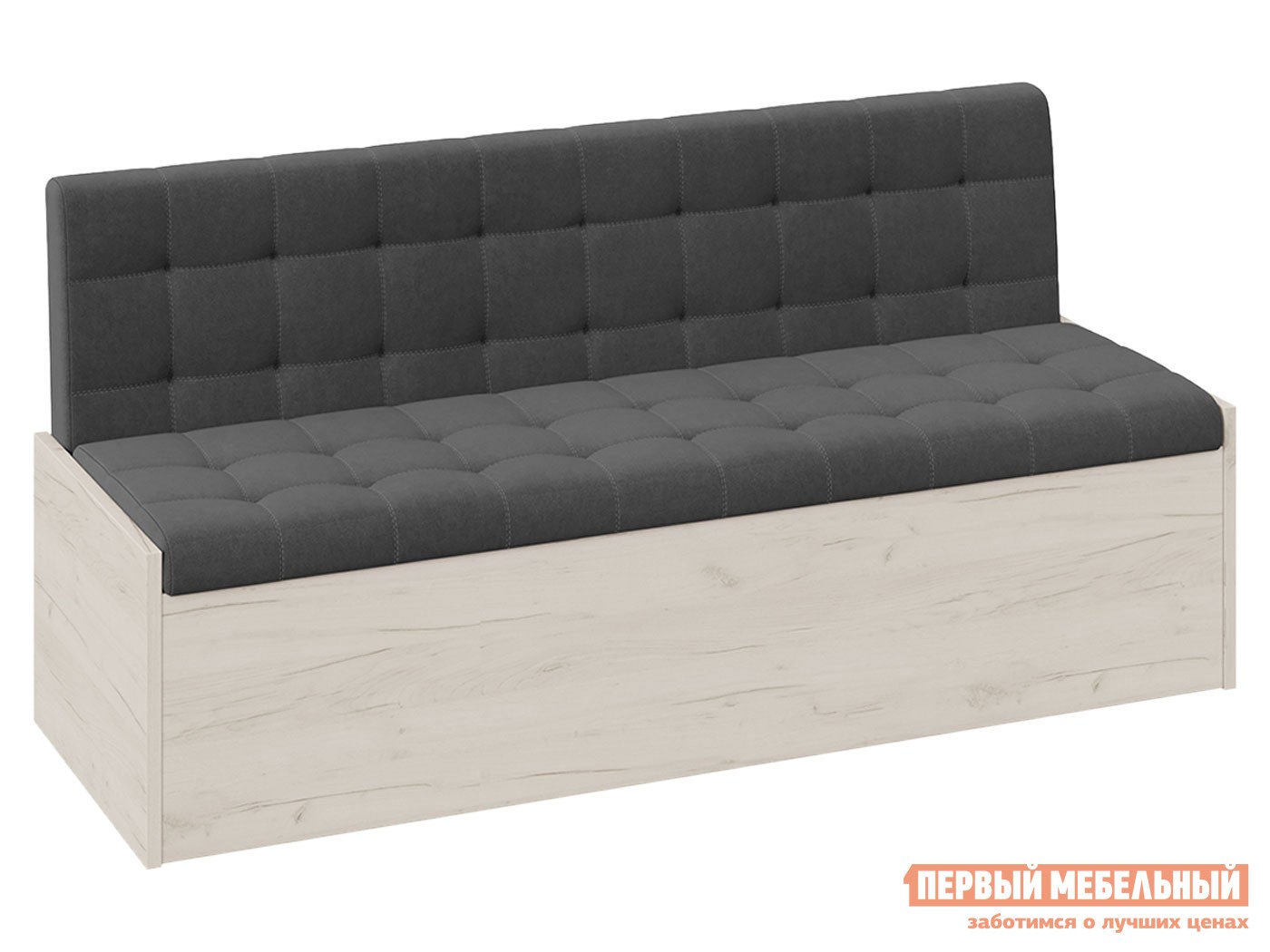 Кухонный диван  Форест 2 Дуб Крафт белый / Серый, велюр