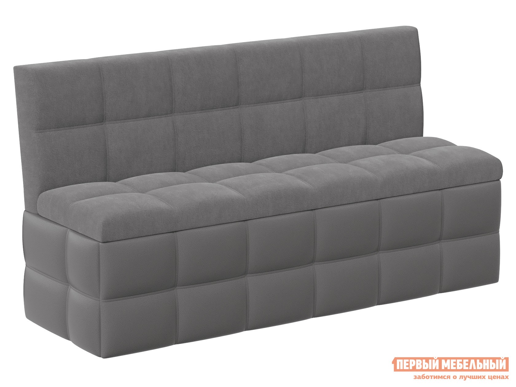 Кухонный диван  Домино Серый, кожзам, велюр