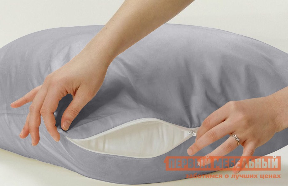 Наволочка  Джерси, серый Серый, 700 х 700 мм