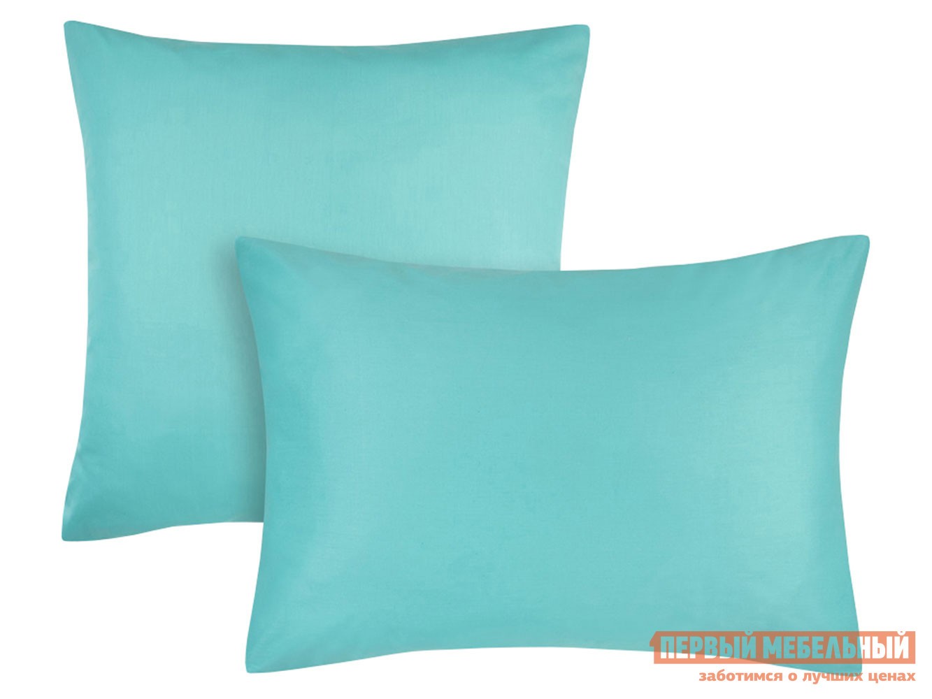 Наволочка  Моноспейс бирюзовый Бирюзовый, сатин, 700 х 700 мм