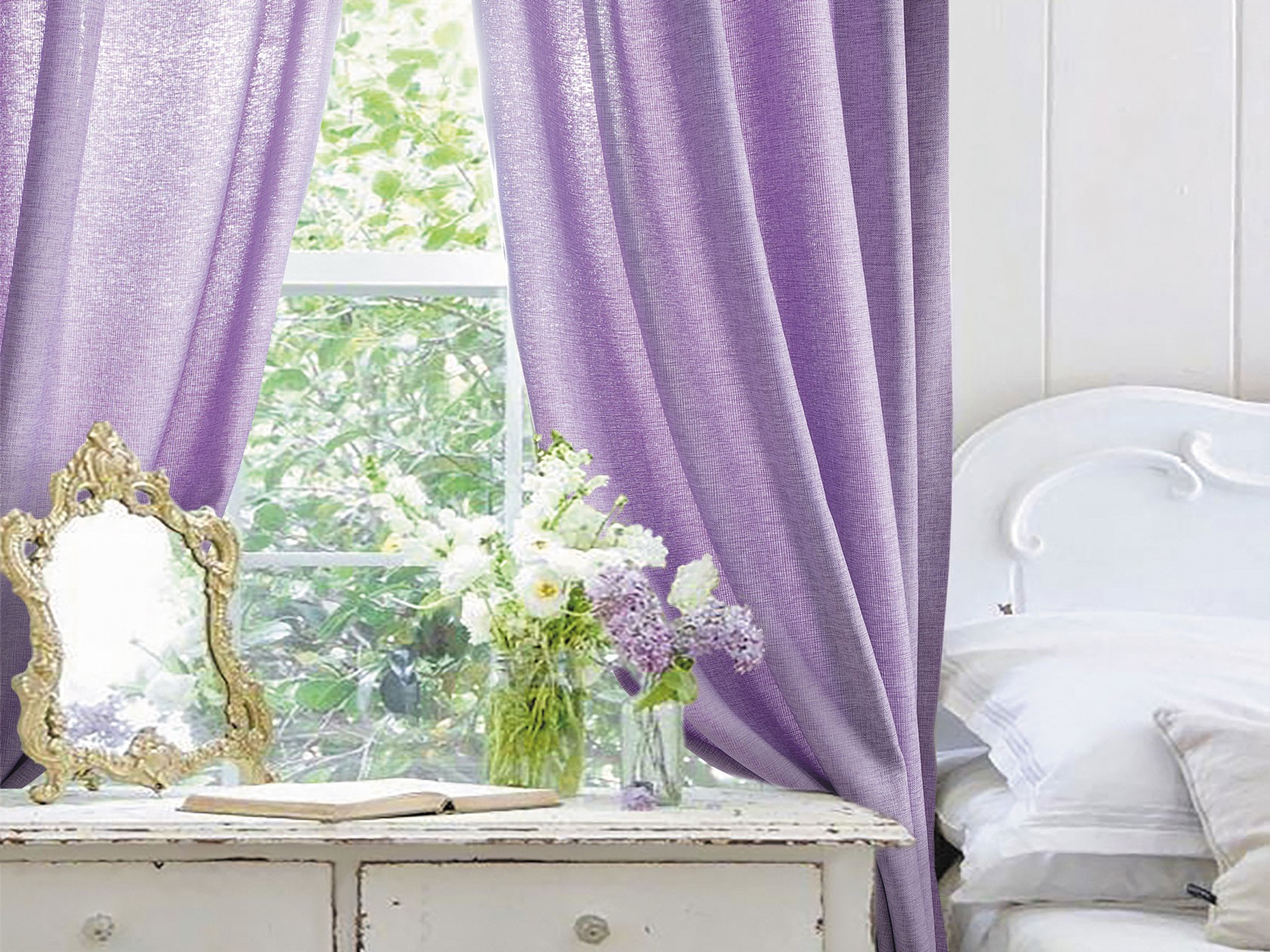 Шторы  Лаванда Лаванда, рогожка, 165 х 270 см