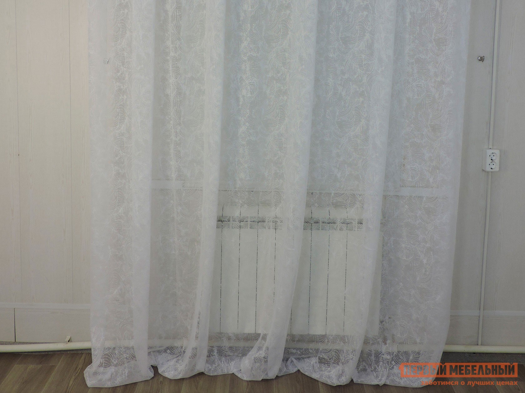 Шторы  Листья Белый, сетка (Листья)