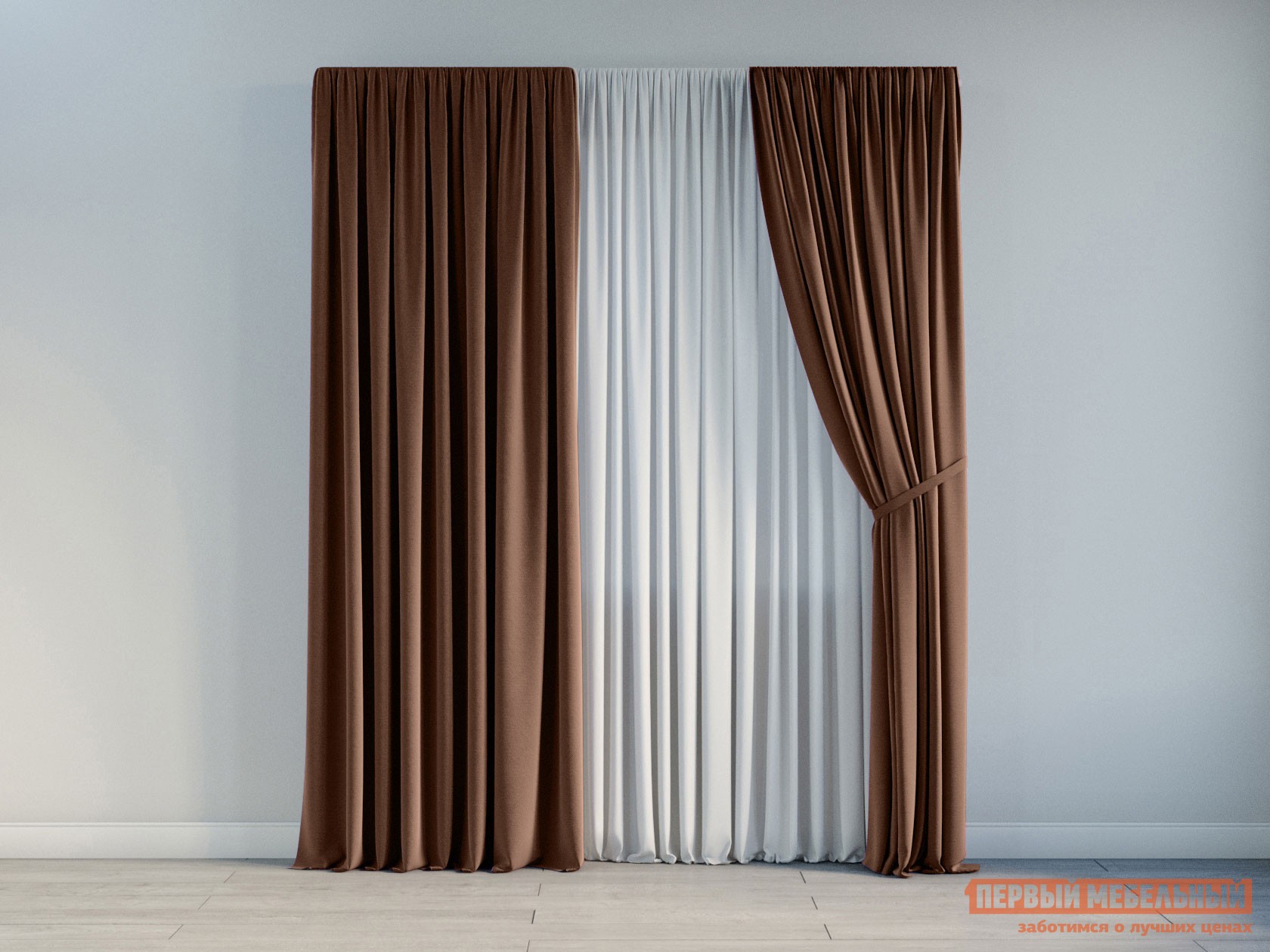 Шторы  Римини 7 Коричневый, блэкаут