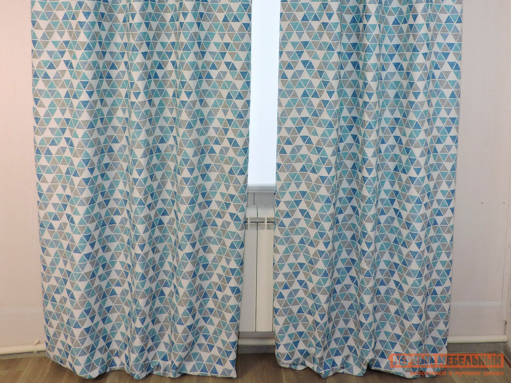 Шторы  Ромбы Лазурь, рогожка