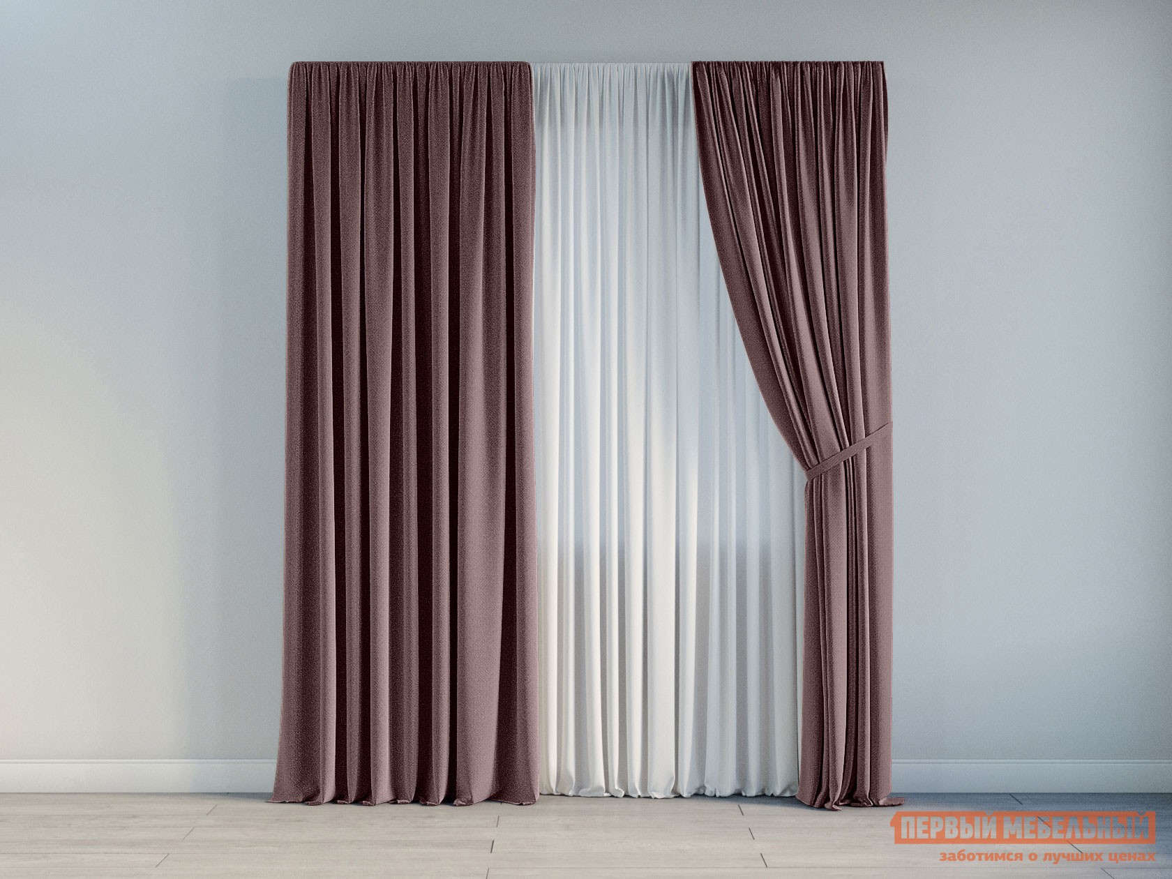 Шторы  Марсель 3 Брусника, рогожка