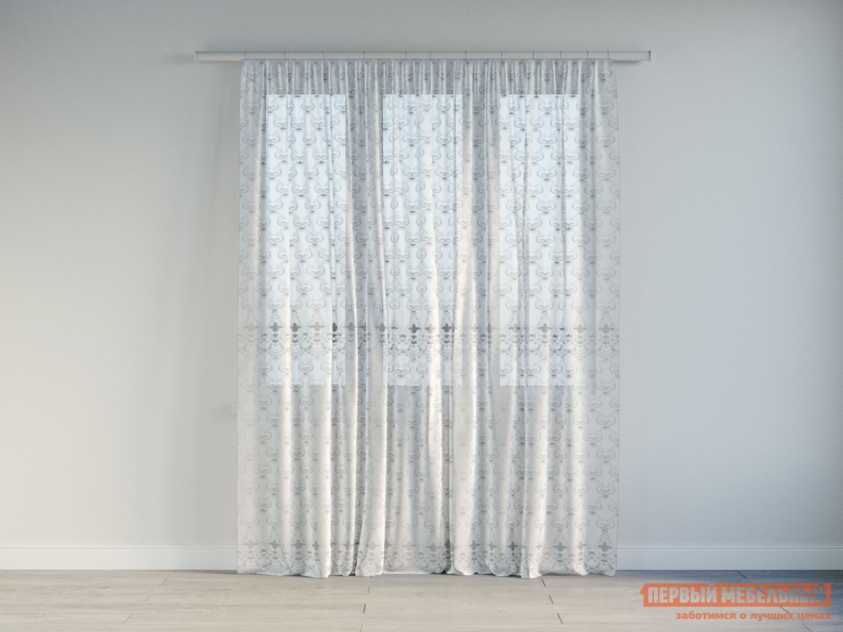 Шторы  Лилия Белый с вышивкой