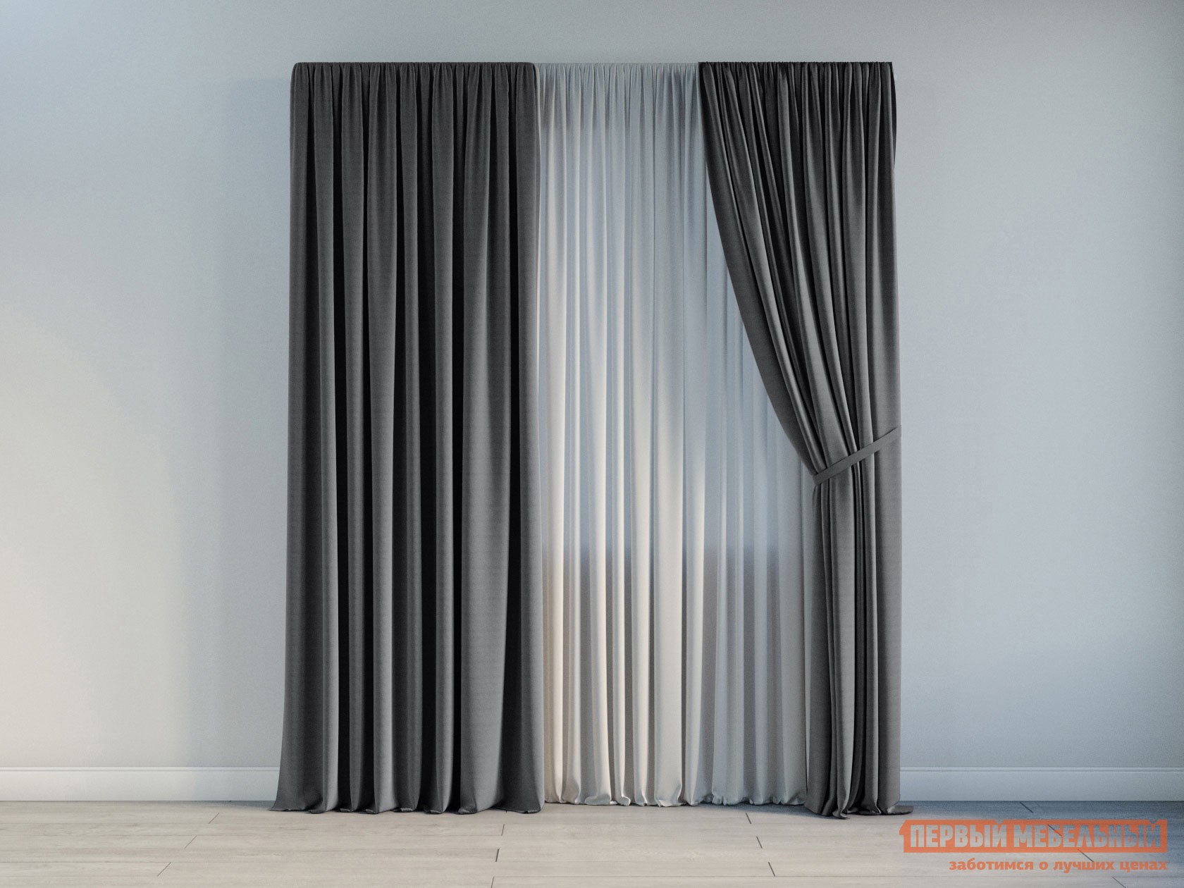 Шторы  Римини 2 Серый, блэкаут