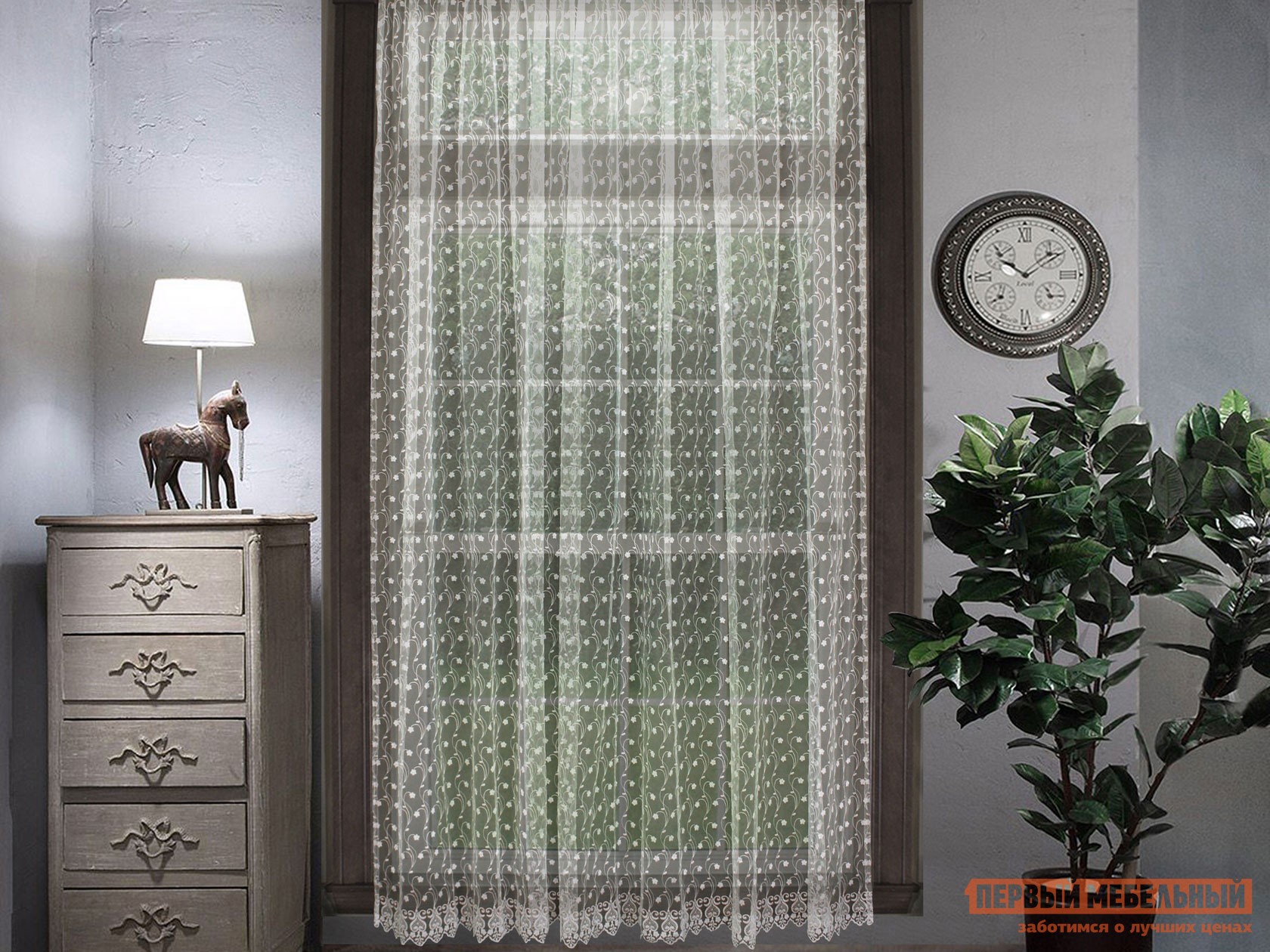 Шторы  Цветочный мотив с вышивкой 90320, шампань