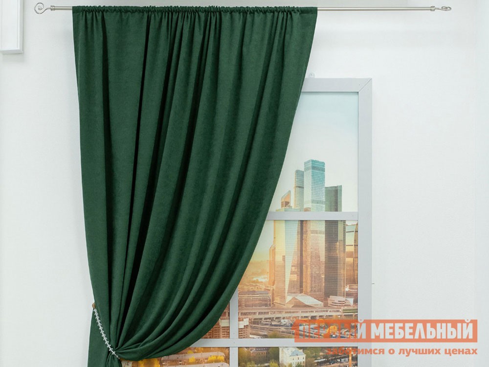 Шторы  Вольтер Зеленый