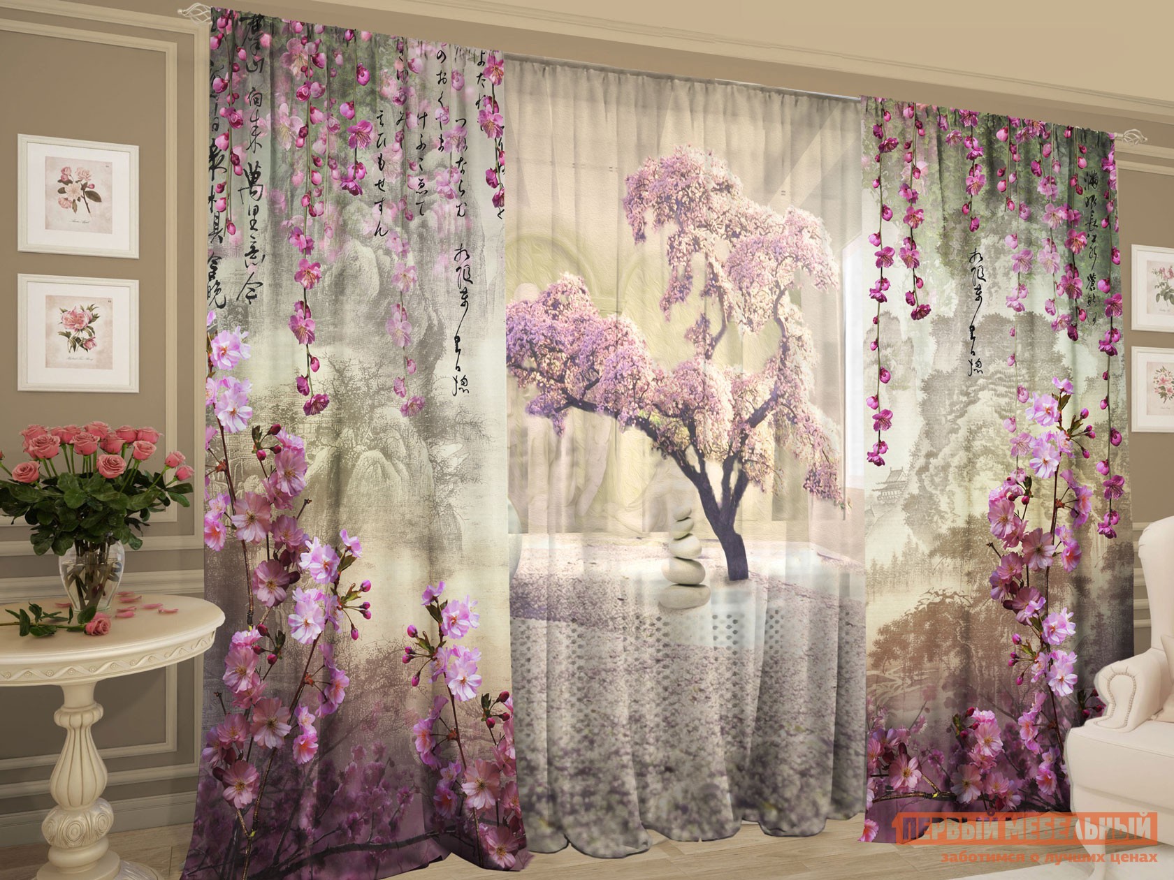 Шторы  Китайская притча Китайская притча, габардин, шифон