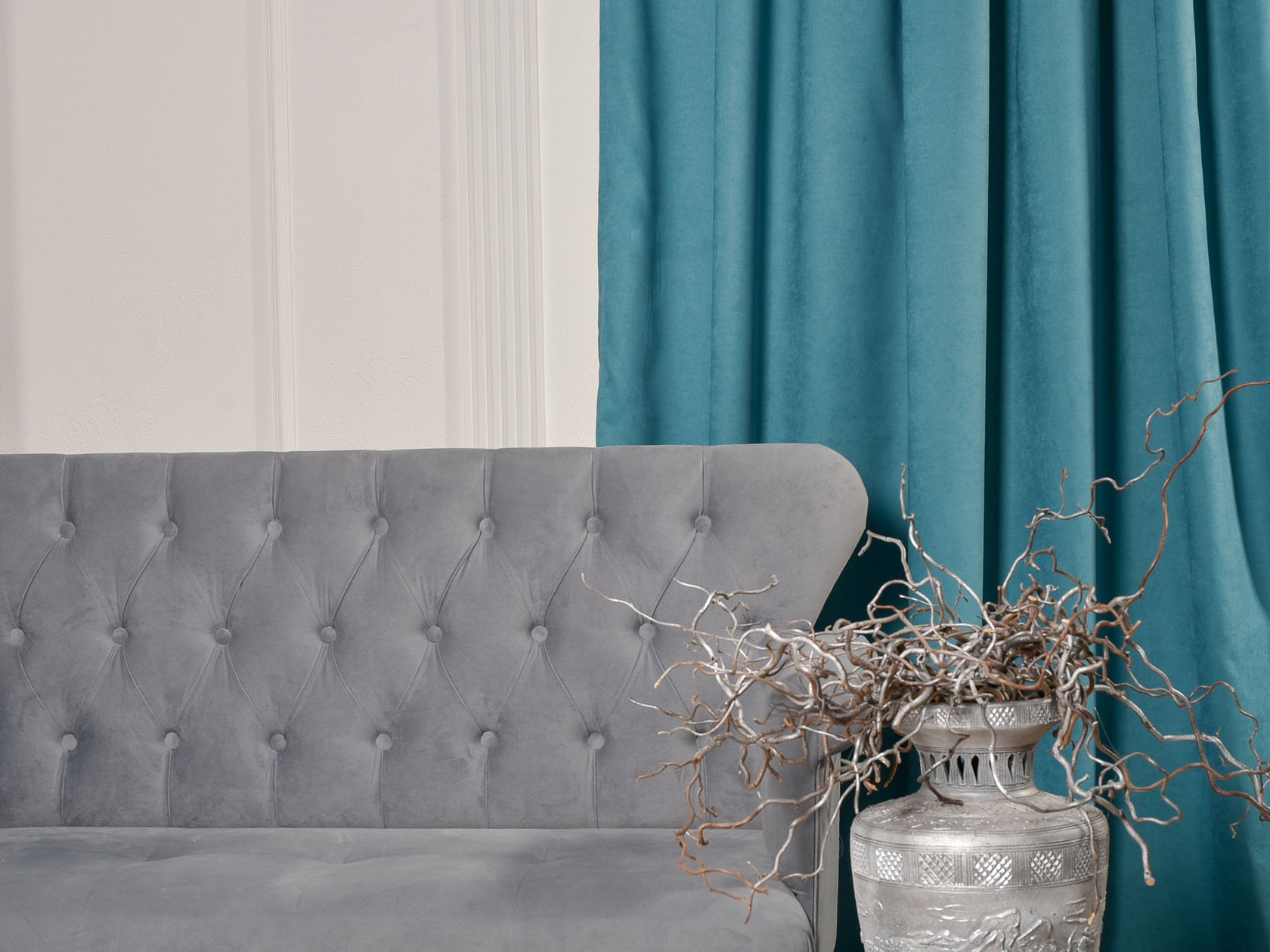 Шторы  Бэлла Бирюзовый, канвас, 200 х 250 см