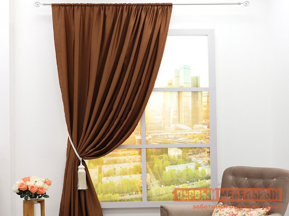 Шторы  Батри Коричневый