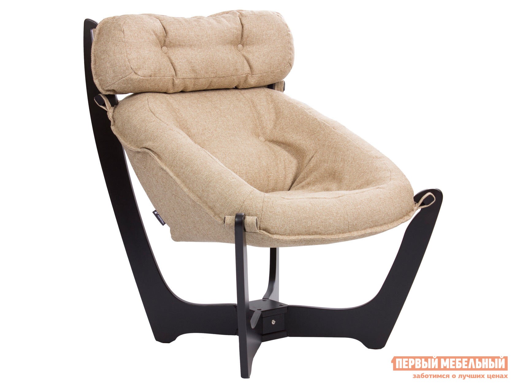 Кресло  Флэп Песочный, рогожка, Венге