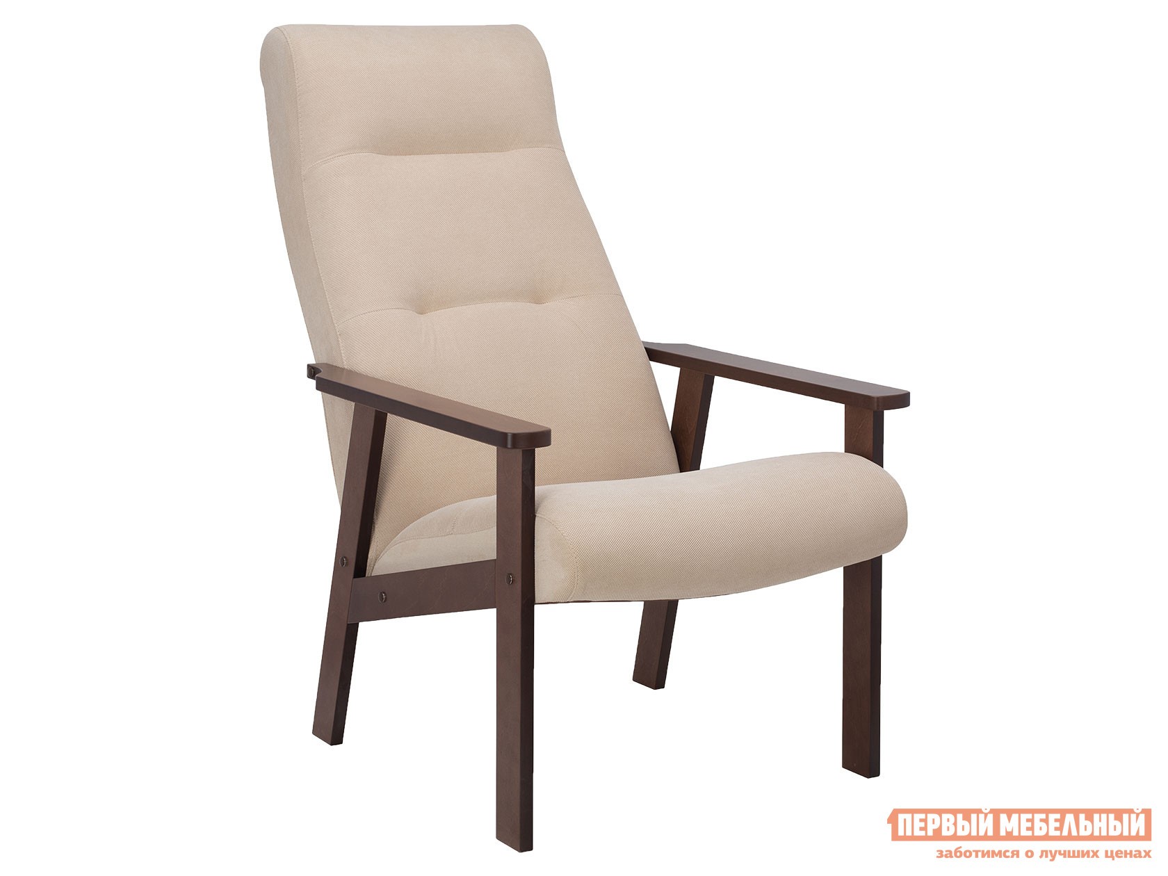 Кресло  Ретро Орех, Бежевый, велюр