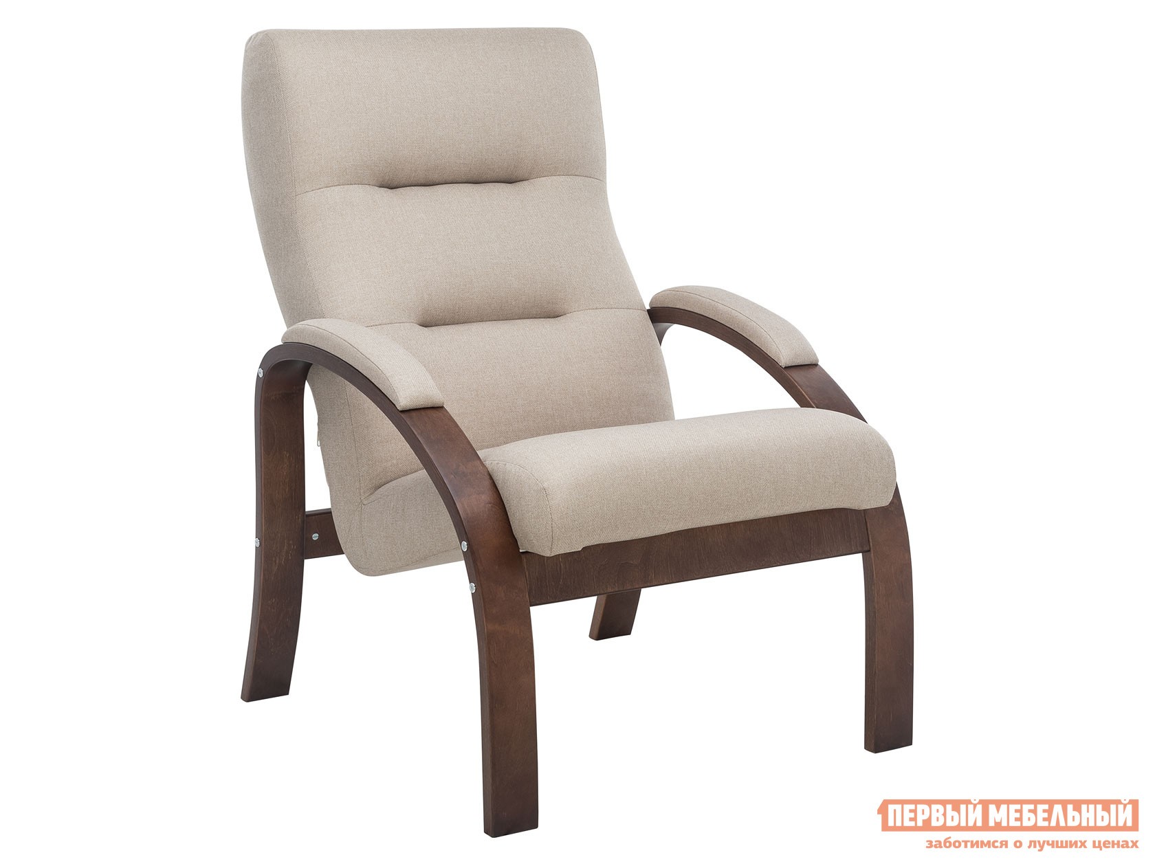 Кресло  Лион Люкс Орех, Бежевый, жаккард