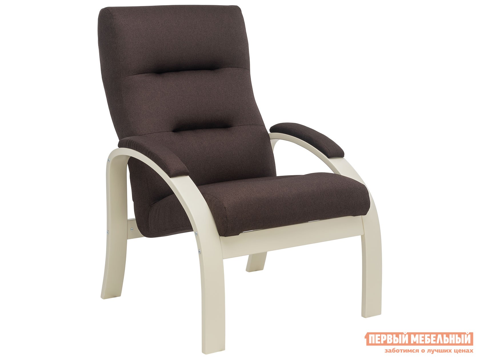 Кресло  Лион Люкс Слоновая кость, Коричневый, жаккард