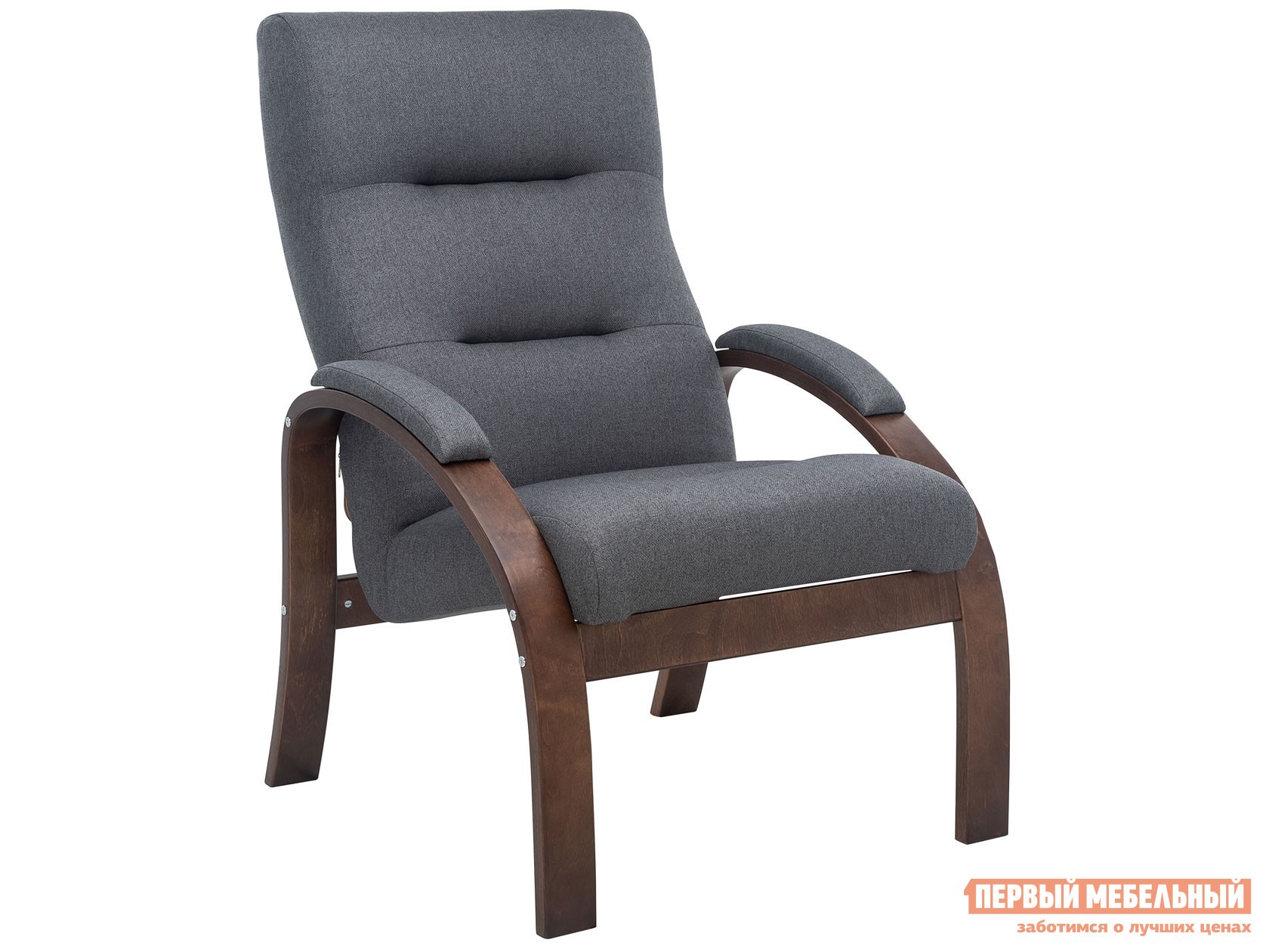 Кресло  Лион Люкс Орех, Серый, жаккард